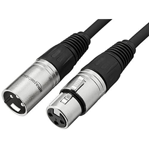 Amazon Basics XLR Male to Female Microphone Cable - 6 Feet, Black
