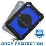 SEYMAC stock Case for iPad Mini 5/4, Protection [Full-Body] Case with 360 Degrees Rotating Stand [Pencil Holder] [Screen Protector] Hand Strap for iPad Mini 5th/4th Generation 7.9 inch(Blue+Black)