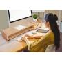 Monitor Stand Riser Desk Organizer-Bamboo 2 Tier Laptop Stand with Drawers, Adjustable Desktop Storage Organizer for Computer, Printer, Cellphone-Use in Office,Home/Reduce Neck &Eye Strain(Basic)