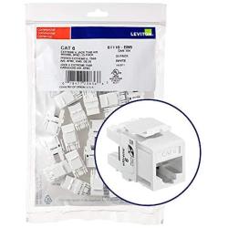 Leviton 61110-BW6 eXtreme 6+ QuickPort Connector, CAT 6, White, 25-Pack