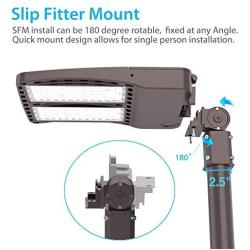 HYPERLITE LED Parking Lot Lighting 150W 20,250Lm (135lm/w) 5000K UL DLC Certified IP65 Led Shoebox Light with Dusk to Dawn Photocell Single Easy Installation Slip Fitter Included