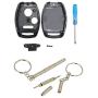 2 Pack Key Fob Keyless Entry Remote Shell Case fits Honda Civic CR-V Accord Crosstour Odyssey CR-Z Pilot Ridgeline Fit Replacement Key Fob Cover Casing (Black 2 Pack)