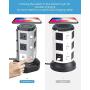 SUPERDANNY Surge Protector Tower with 10W Wireless Charger, Spin Power Strip Tower 13A Vertical Charging Station with 10 AC Outlets+4 USB Slots and 6.5ft Extension Cord for Home Office Garage, Grey