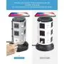 SUPERDANNY Surge Protector Tower with 10W Wireless Charger, Spin Power Strip Tower 13A Vertical Charging Station with 10 AC Outlets+4 USB Slots and 6.5ft Extension Cord for Home Office Garage, Grey SUPERDANNY Surge Protector Tower with 10W Wireless Charger, Spin Power Strip Tower 13A Vertical Charging Station with 10 AC Outlets+4 USB Slots and 6.5ft Extension Cord for Home Office Garage, Grey