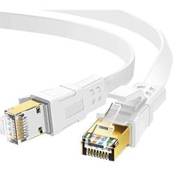 Cat 8 Ethernet Cable 50 ft, 26AWG Heavy Duty High Speed RJ45 Patch Cord, Cat8 LAN Gold Plated 40Gbps 2000Mhz Network, Indoor, Outdoor & Weatherproof S/FTP UV Resistant for Router/Modem/Gaming/Switch