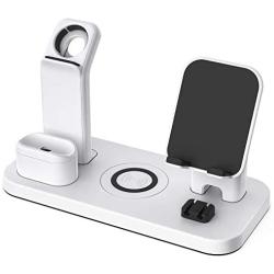 Wireless Charger Stand, CEREECOO 4 in 1 Wireless Charging Station Dock Compatible with iPhone Series12/11/11pro/Xr/Xs/X/Max/8/8Plus Apple Watch6/5/4/3 AirPods Pro/1/2(iWatch Charger Required)