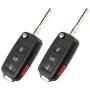 Flip Key Fob Remote fits VW Volkswagen Beetle CC Eos Golf Gti Jetta Passat Tiguan Touareg 2011 2012 2013 2014 2015 2016 (NBG010180T), Set of 2