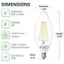 Sunco Lighting 6 Pack B11 LED Candelabra Bulb, Dusk-to-Dawn, 5W=40W, 3000K Warm White, Filament, 500 LM, E12 Base, Outdoor Decorative Light for Sconces - UL