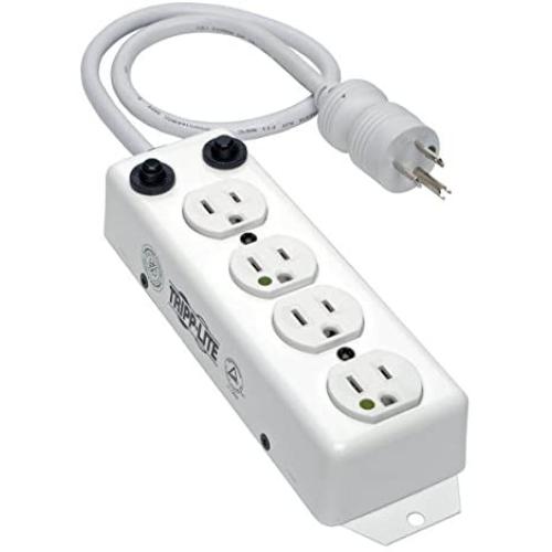 Tripp Lite Medical-Grade Power Strip, 4 15A Hospital-Grade Outlets, 7ft. Cord, UL 1363A, (PS-407-HG-OEM)