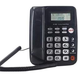 JeKaVis J-P50 Desk Corded Landline Phone for Small Business and Home, 40dB Amplified Ringer for Seniors Elderly Support Hands-Free Calling, SOS Emergency Speed Dial (Black)