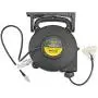 TerraBloom 40 Ft 12/3 Retractable Extension Cord Reel - 2 in 1 Mountable & Portable Power Cord Reel with 3 Electrical Outlets - SJTW Heavy Duty Black Case and Black Cable with Lighted Power Block