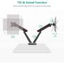 WALI Dual Gaming Monitor Mount Stand - Mechanical Spring Assisted Fully Adjustable Fit Two Screen 17 to 32 inch, 17.6 lbs, RGB LED Backlit Base with USB, Mic and Audio Ports (GAMU002), Matte Black