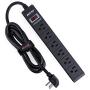 BESTEK 6-Outlet 6 Feet Extension Cord Power Strip 15A 1875W Surge Protector Desktop Charging Station, 200Joules, Right Angle Flat Plug, Ultra-Compact Wide Spaced Multi Outlets Plugs Sockets, Black