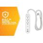 Woods 41026, 250 Joules Protection 3-Outlet 250J Surge Protector with 4 Braided Fabric Cord, 3.9A USB-A & USB-C Charger, White, (1) USB-A & (1) USB-C