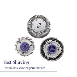Desfaidy 3Pack Electronic Shaver Head Cutter Replacement Blades Parts Compatible with Philips Norelco HQ3 HQ56 HQ55 HQ442 HQ300 HQ6 HQ916 Blue Plastic