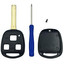 Replacement Keyless Entry Remote Control Key Shell fits Lexus ES GS GX is LS LX RX SC Key Fob Csae Cover With Blade (Black)