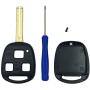 Replacement Keyless Entry Remote Control Key Shell fits Lexus ES GS GX is LS LX RX SC Key Fob Csae Cover With Blade (Black)