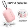 [2 Pack] SNBLK Designed for Airpods Pro Case Cover Silicone Protective Charging Case Skin with Keychain Compatible for Apple Airpods Pro 2019, (Front LED Visible) Pink/Mint Green