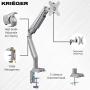 Krieger Single Monitor Mount, Premium Gas Spring Aluminum Arm, LCD LED Computer Desk Stand Holds Screens Size 17 to 32 in and 19.8 lbs, Detachable VESA Compatible Plate, Full Motion Articulating Arm