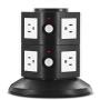 Aduro Surge Protector Power Tower 8 Outlets Family Multi Charging Station with Smart Charge Tech for iPhone, iPad, Galaxy & All Devices (White)