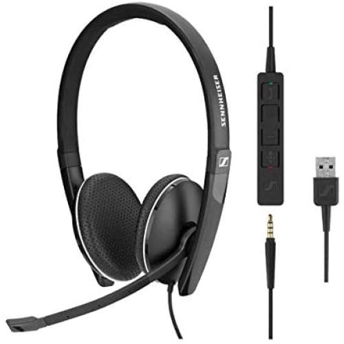 Sennheiser SC 165 USB (508317) - Double-Sided (Binaural) Headset for Business Professionals | with HD Stereo Sound, Noise-Cancelling Microphone, & USB Connector (Black)