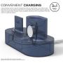 elago 3 in 1 Apple Charging Station Compatible with Apple Watch Series 6/SE/5/4/3/2/1, Apple AirPods 2/1, iPhone 11 and All iPhone Models [Original Cables Required] (Jean Indigo)