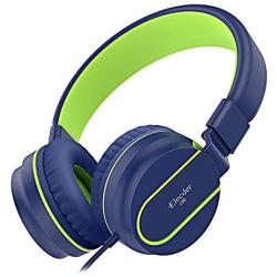 Elecder i36 Kids Headphones Children Girls Boys Teens Foldable Adjustable On Ear Headphones 3.5mm Jack Compatible Cellphones Computer Kindle MP3/4 School Tablet Blue/Green