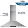 Cosmo COS-63190S 36 in. Wall Mount Range Hood Ductless Convertible Duct Permanent Filters, Soft Touch Controls, LED Lights, in Stainless Steel