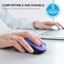 WisFox 2.4G Wireless Mouse for Laptop, Ergonomic Computer Mouse with USB Receiver and 3 Adjustable Levels, 6 Button Cordless Mouse Wireless Mice for Windows Mac PC Notebook (Blue)