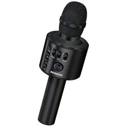 BONAOK Wireless Bluetooth Karaoke Microphone,3-in-1 Portable Handheld Karaoke Mic Speaker Machine Birthday Home Party for Android/iPhone/PC or All Smartphone (Q37 Black)
