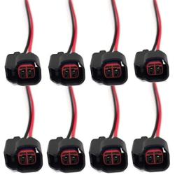SUBALIGU (8pcs) Fuel Injector Connector for EV6 EV14 USCAR Pigtail Harness Socket Plug Wire for LS2 LS3 LS7 Compatible with GM Ford Dodge Jeep Mustang Vehicles Bosch