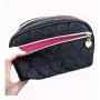 Harper Belle Beauty Quilted Heart Cosmetic Bag | Stylish Makeup Organizer Toiletry Bag for Women | Black