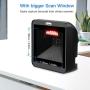 Eyoyo Hands-Free 2D QR Barcode Scanner, Omnidirectional Desktop Automatic 1D Barcode Reader Big Scan Window to Read PDF417 on ID Card, Drivers License, Passport for Supermarket Library Retail Store