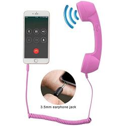CellCase Vintage Retro 3.5mm Telephone Handset Cell Phone Receiver Mic Microphone Speaker for iPhone iPad Mobile Phones Cellphone Smartphone (Pink)