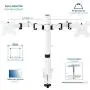 VIVO White Dual 13 to 27 inch LCD LED Monitor Desk Mount Stand with C-clamp and Bolt-Through Grommet, Heavy Duty Fully Adjustable Arms for 2 Screens STAND-V002W