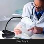 Brightech Lightview Magnifying Glass & Bright LED Lamp with Stand, Clamp - Lighted Glass Magnifier with USB Charging Port (Enjoy Music As You Work) – Dimmable Light for Reading, Crafts – 1.75x - Black