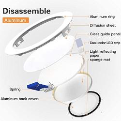 6 Inch Recessed Lighting 3000K Warm White Light Slim Led Downlight Dimmable with Junction Box 12.5W 850lm IC Rated Bbounder Ultra-Thin Canless Recessed Lights ETL and Energy Star Certified 6 Pack