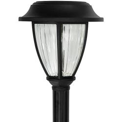 Solar Powered Black Outdoor Integrated LED 3000K Warm White Landscape Path Light (10-Pack)