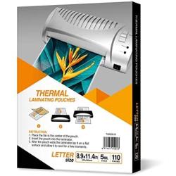 Everest Thermal Laminating Pouches, 8.9 x 11.4 - Inches, 5 Mil Thick, 110 - Pack, Letter Size Sheets, Clear(TH0500-01)