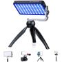 IVISII G2 Pocket RGB Camera Light,32Wh Built-in 3600mAh Rechargeable Battery 360°Full Color Gamut 9 Light Effects,2600-10000K LED Video Light Panel with Aluminum Alloy Body, Adjustable Tripod Stand