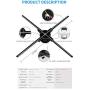 Faryuan 3D Hologram Fan Advertising Display Best for Business,Store,Shop,Holiday 51CM with Wi-Fi Hi-Resolution 1600x576 PX Holographic LED Video Projector