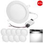DELight 12W 6'' LED Recessed Lighting 10 Pack Panel Ceiling Light Ultra-thin Cool White 100W Equivalent Downlight