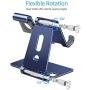 Cell Phone Stand for Apple Watch - OMOTON 2 in 1 Aluminum Foldable Charging Dock Stand for Apple Watch 5/4/3/2/1 and iPhone 11/11 Pro/11 Pro Max/XR/Xs/Xs Max (Deep Navy)