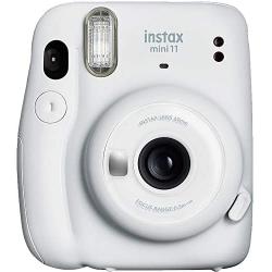 Fujifilm Instax Mini 11 Instant Camera - Ice White (16654798) + Fujifilm Instax Mini Twin Pack Instant Film (16437396) + Single Pack Rainbow Film + Case + Travel Stickers