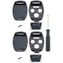 Olivine Auto Key Fob Shell Case Fits for Honda 2008-2012 Accord 2006-2013 Civic EX 2009-2015 Pilot 2005-2006 CR-V Keyless Entry Remote Replacement Key Fob Shell with Screwdriver (2PCS)