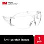 3M Safety Glasses, SecureFit, 1 Pair, ANSI Z87, Anti-Scratch, Clear Lens, Clear Frame, Secure Comfortable Fit