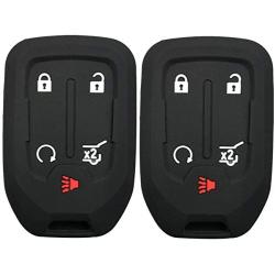 2Pcs Coolbestda Silicone Keyless Remote Entry Cover Accessories Protector Holder Case for GMC Acadia Terrain Yukon Chevrolet Suburban Tahoe HYQ1AA 13584502 1551A-AA
