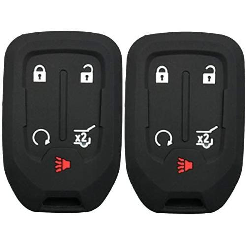 2Pcs Coolbestda Silicone Keyless Remote Entry Cover Accessories Protector Holder Case for GMC Acadia Terrain Yukon Chevrolet Suburban Tahoe HYQ1AA 13584502 1551A-AA