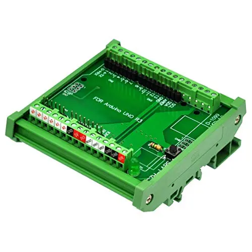 Electronics-Salon DIN Rail Mount Screw Terminal Block Adapter Module, for Arduino UNO R3.