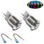 Monrand 16mm Latching Push Button Switch,12V DC ON/Off Self-Locking Latching Push Button Switch Waterproof LED Light Toggle Switches with Wire Socket Plug 1/2'' Mounting Hole,Blue Light